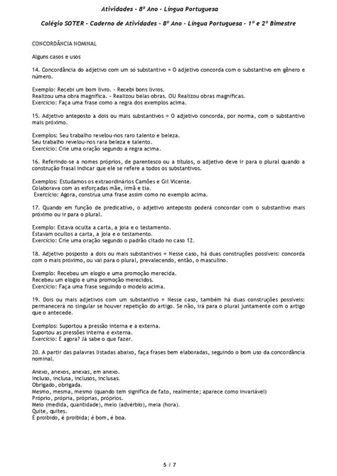 Conjunções Coordenativas Exercícios Com Gabarito 9 Ano Pdf