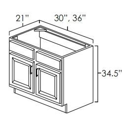 Sage Green Shaker 30 X 21 Vanity Sink Base Cabinets RTA Cabinet Store