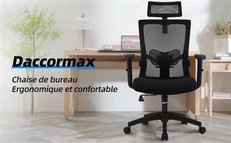 Daccormax Chaise Bureau Ergonomique Fauteuil De Bureau Confortable