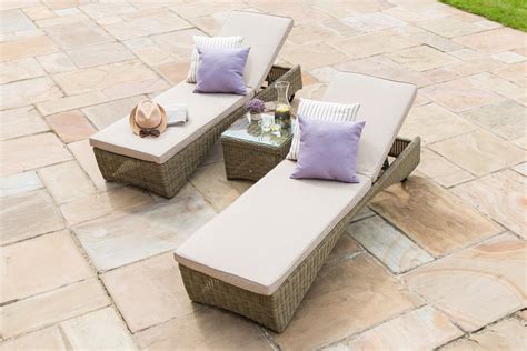 Maze Rattan Winchester Sunlounger Set Cheshire Sandstone Supplies