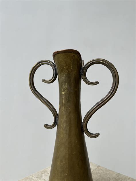 Art Nouveau Hammered Brass And Copper Vase Circa 1910s — Portmanteau