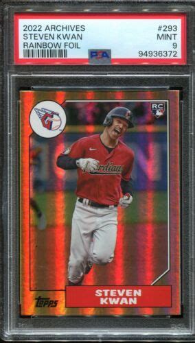 2022 Topps Archives Steven Kwan 293 Rainbow Foil PSA9 RC Guardians EBay