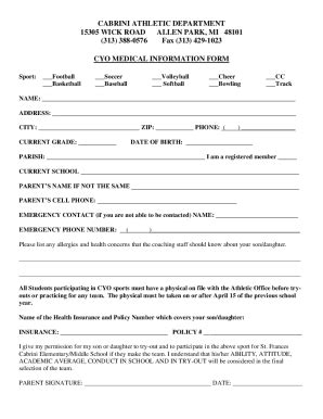 Fillable Online Cabrini Athletic Department Fax Email Print Pdffiller