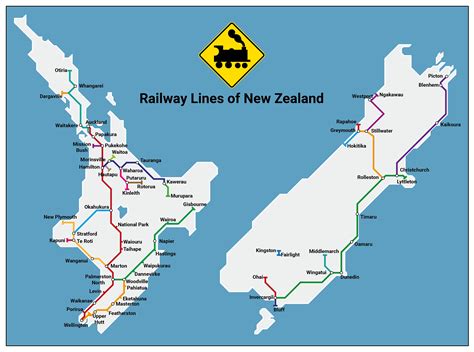 Large detailed railroads map of New Zealand | New Zealand | Oceania ...