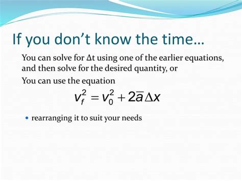 Derivation of Kinematic Equations | PPT