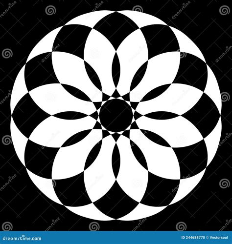 Abstract Circle Circular Geometric Graphic Icon And Symbol Radial