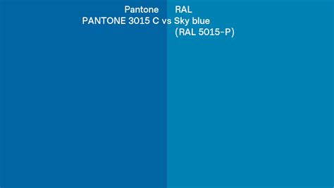 Pantone 3015 C Vs RAL Sky Blue RAL 5015 P Side By Side Comparison