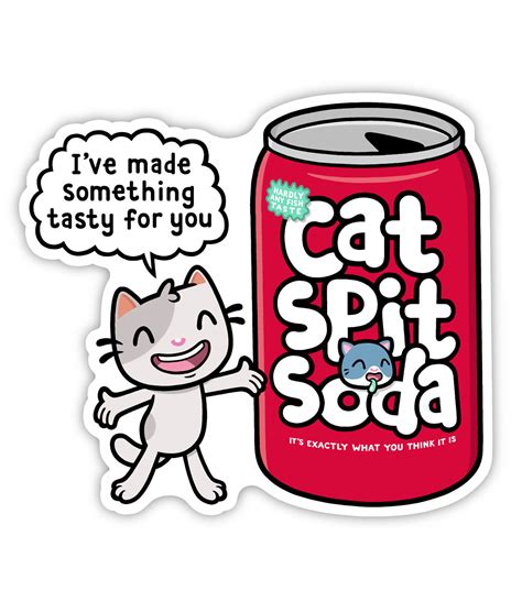 Cat Spit bespoke shaped vinyl sticker - Genki Gear