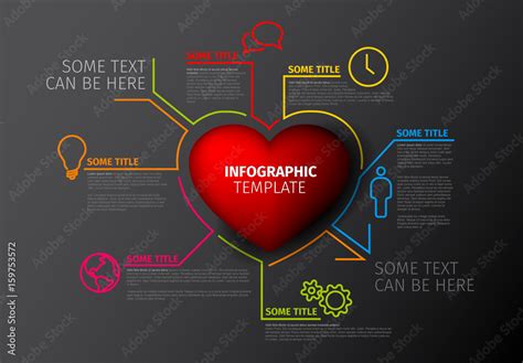 Red Heart Infographic Layout Stock Template | Adobe Stock