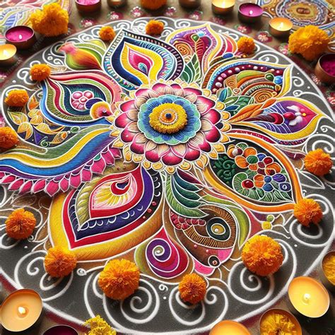 Premium AI Image | Best Rangoli Design For Pongal