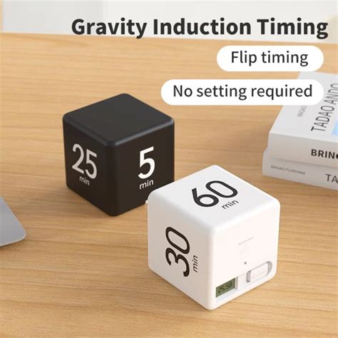 New Cube Timers Countdown Kitchen Office Gravity Sensor Flip Timer Mini