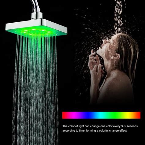 Qiilu Pomme De Douche Lumi Re Romantique Led Pommeau De Douche De