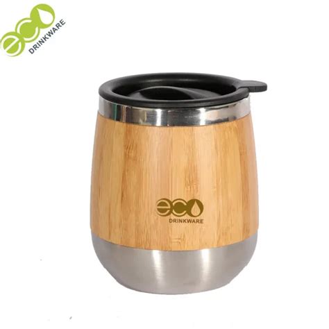 Custom Logo Ml Steel Bamboo Travel Mug Bamboo Tumbler Eco Drinkware