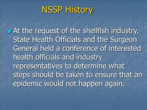 Ppt Basic Concepts Of The National Shellfish Sanitation Program Nssp