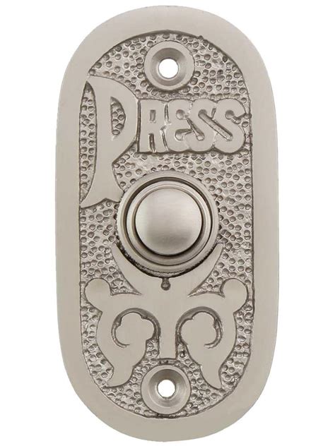 Eastlake Press Solid Brass Doorbell Button In Satin Nickel House Of Antique Hardware