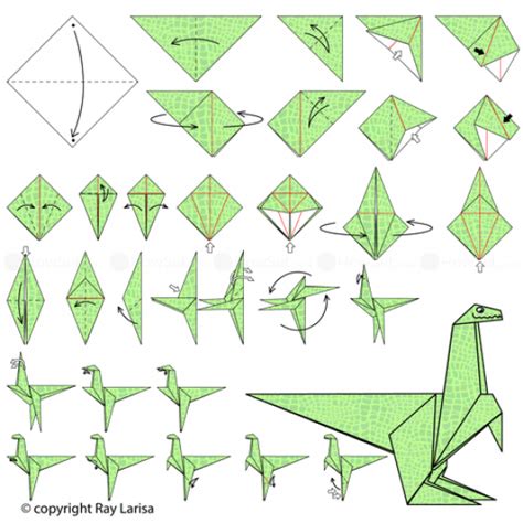 Origami Dinosaur T Rex Instructions