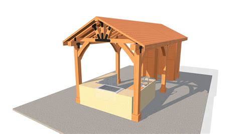 Custom Thick Timber Pavilion 24 L X 12 W 3d Model By Conceptual