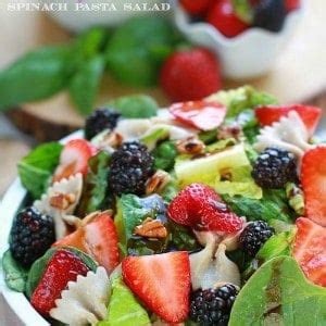 Mixed Berry Spinach Pasta Salad Life Made Sweeter