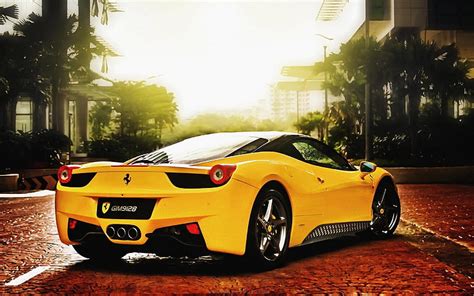 HD wallpaper: yellow Ferrari coupe, car, Ferrari 458, Ferrari 458 ...