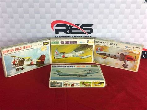 (4) Hasegawa 1:72 Scale Model Planes - RES Auction Services