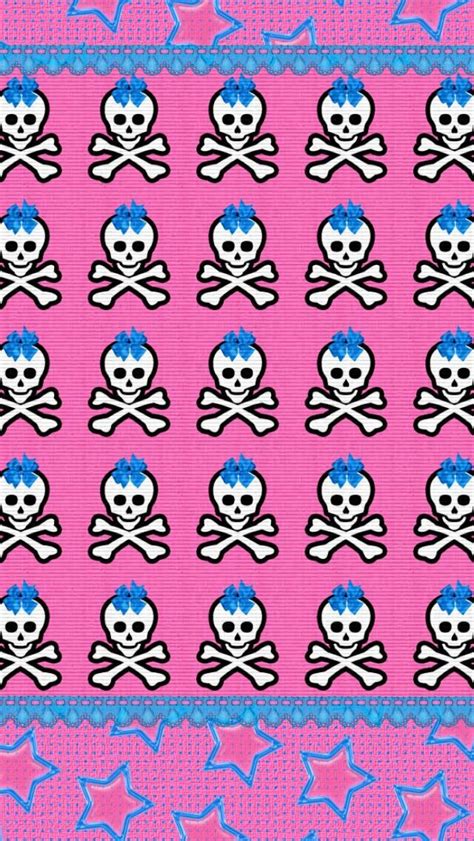 Pink Punk Skull Wallpaper Pretty Phone Wallpaper Emo Wallpaper