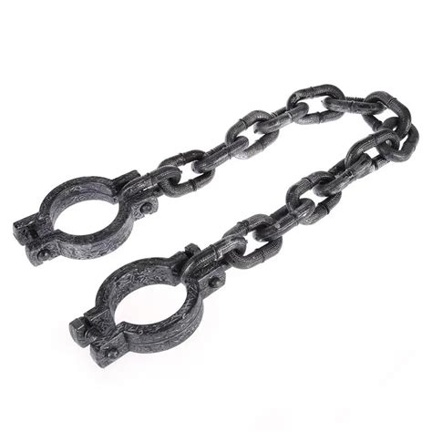 Halloween Plastic Wrist Shackles Cosplay Prison Handcuffs Chain Links