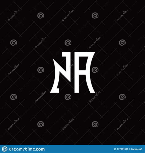 Na Monogram Logo Letter With Curved Side Style Stock Vector