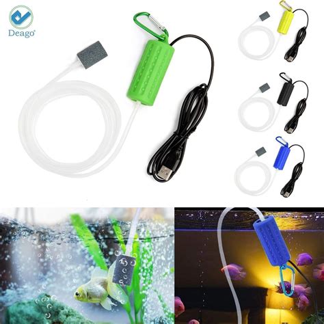 Deago USB Mini Aquarium Air Pump Portable Fish Tank Quiet Energy Saving