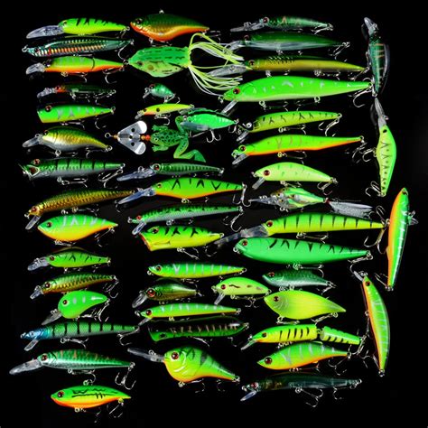 Pcs Green Colors Minnow Fishing Lures Set Artificial Bait Kit Mixed