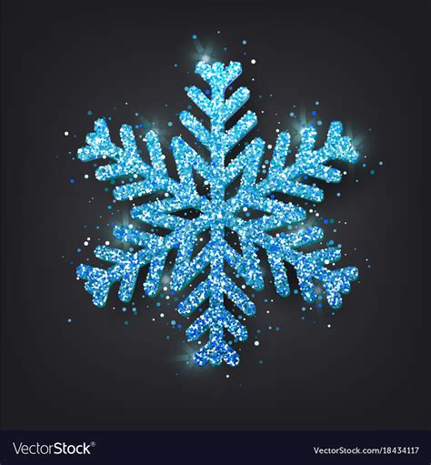 Blue Glitter Snowflake Clip Art