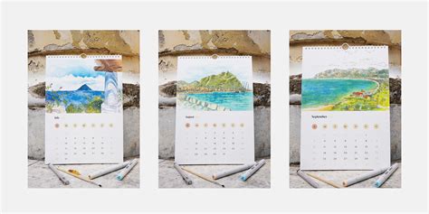 2023 Calendar 23x33 I Sicily Watercolor I 12 Month Wall Calendar I ...