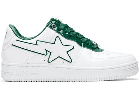 A Bathing Ape Bape Sta Patent Leather White Green Men S 1j30 191 017 1j30 291 017 Us