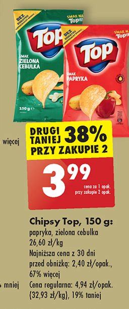 Top Chips Zielona Cebulka Biedronka Cena Promocje Opinie Blix