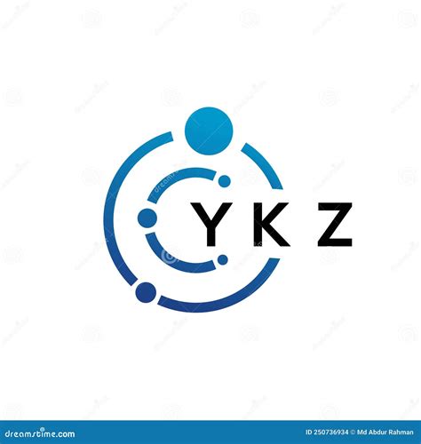 Design Do Logo Da Tecnologia De Letras Ykz Em Fundo Branco Conceito De Logotipo Das Iniciais