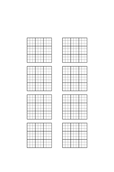 Sudoku Grids Template Free Download