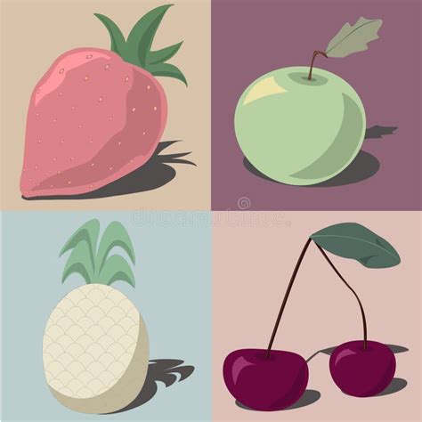 Frutas Y Bayas Siluetas Ilustraci N Del Vector Ilustraci N De Pintura