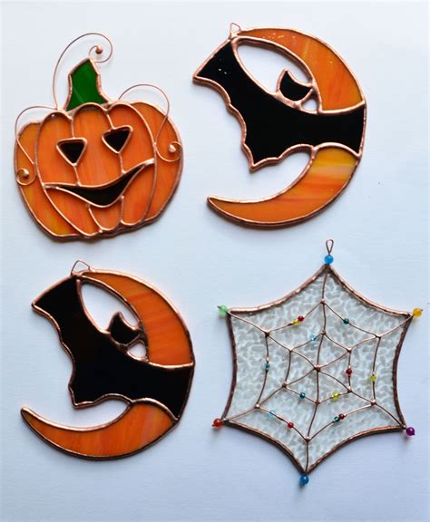 Halloween Stained Glass Halloween Suncatcher Window Halloween Decor