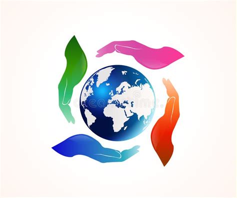 Hands Holding a Globe World Map Logo Stock Vector - Illustration of ...