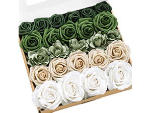 Amazon Ling S Moment Artificial Flowers Shades Of Emerald Tawny