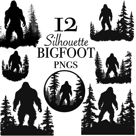 Bigfoot Silhouette Clipart Files For Instant Download Etsy Canada