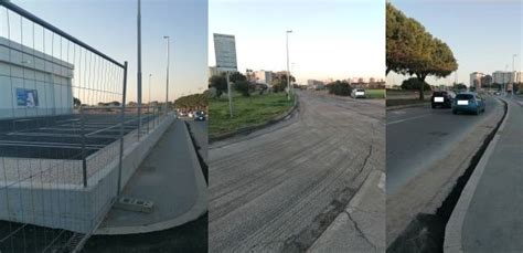 Taranto Periferie Strada E Marciapiedi In Via Mediterraneo