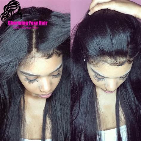 Brazilian Silk Base Wigs Straight Lace Front Wig Bleached Knots