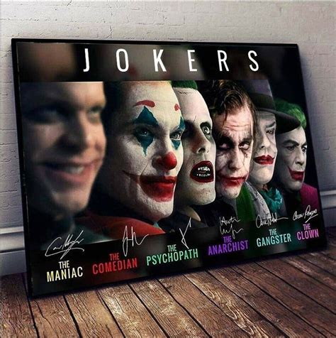 Joker Movie Phoenix Joker And Ledger Joker Signature Poster Etsy