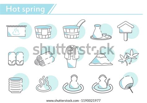 Hot Spring Icon Set Simple Line Stock Vector Royalty Free 1190021977 Shutterstock