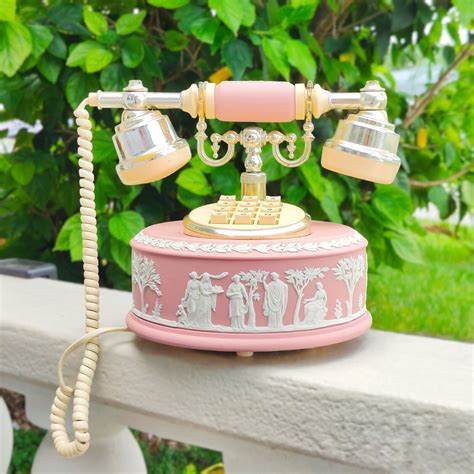 Vintage Rare Wedgwood Royal Albert Jasperware Pink Astral Telephone