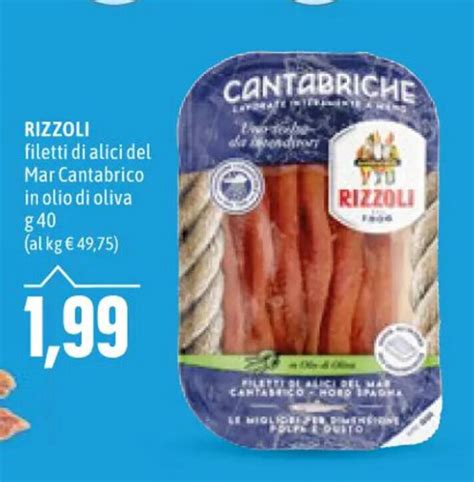 Rizzoli Filetti Di Alici Del Mar Cantabrico In Olio Di Oliva G 40