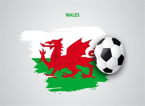 Premium Vector | Football or soccer on wales flag, background from ...