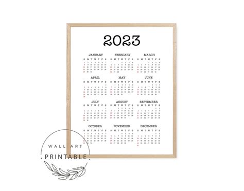 Printable 2023 Calendar Print Digital Download Printable - Etsy