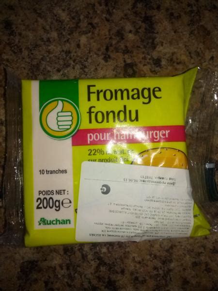 Сыр плавленый АШАН Для гамбургеров Fromage fondu pour hamburger ...