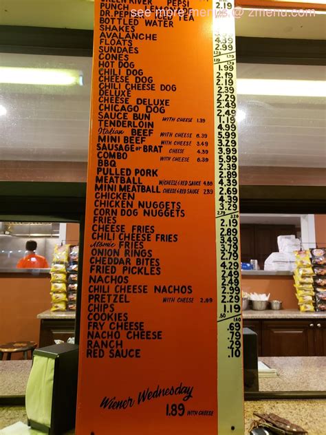 Menu at Jaenicke's Drive In fast food, Bourbonnais